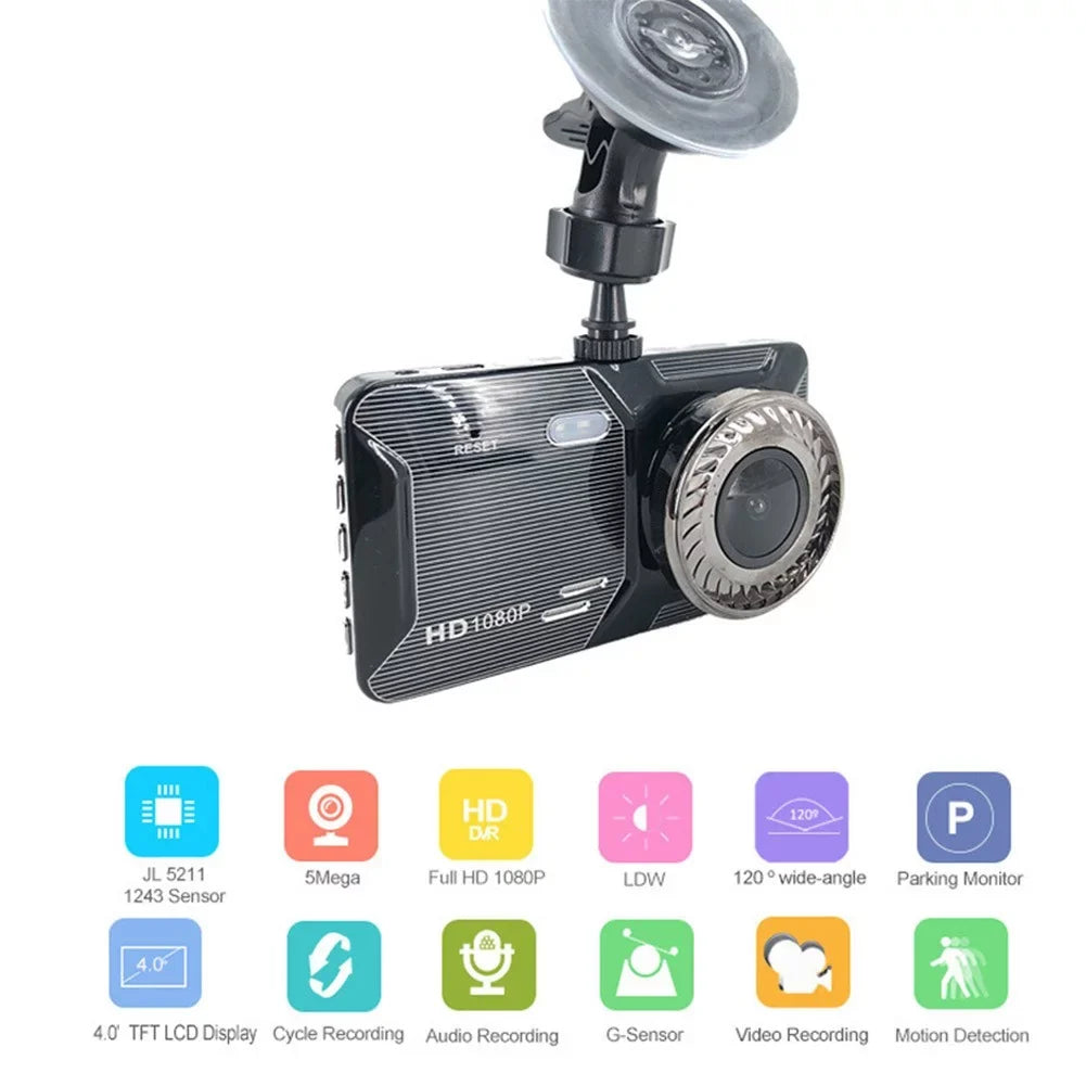 1080P Screen G-Sensor DVR Dash Cam Dual Front Touch 4\\\" Rear Camera Car Recorder