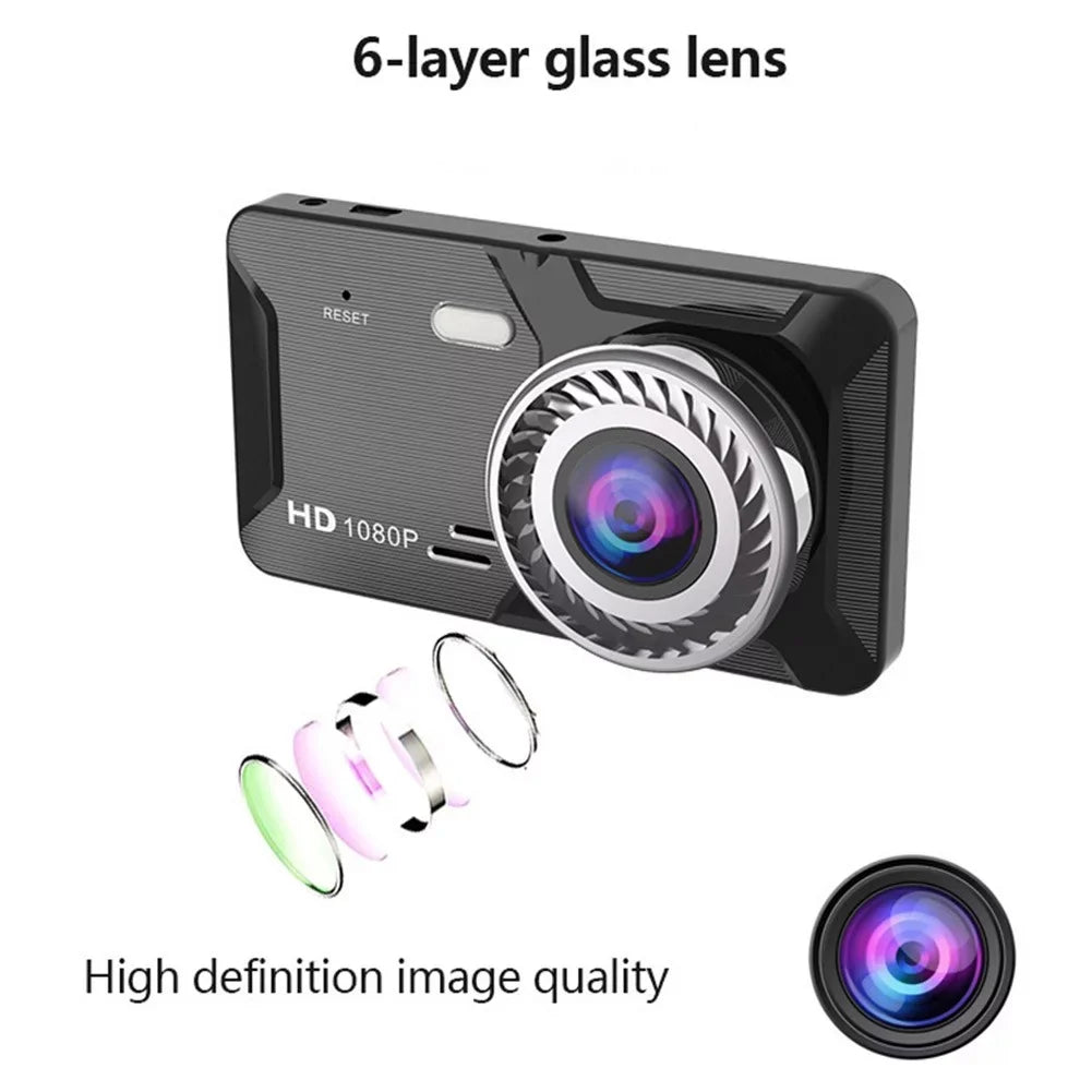 1080P Screen G-Sensor DVR Dash Cam Dual Front Touch 4\\\" Rear Camera Car Recorder