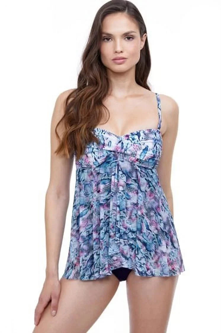 One-Piece Tummy-Control Swimsuit, 8 by US Gottex Convertible MULTI Profile BLUE