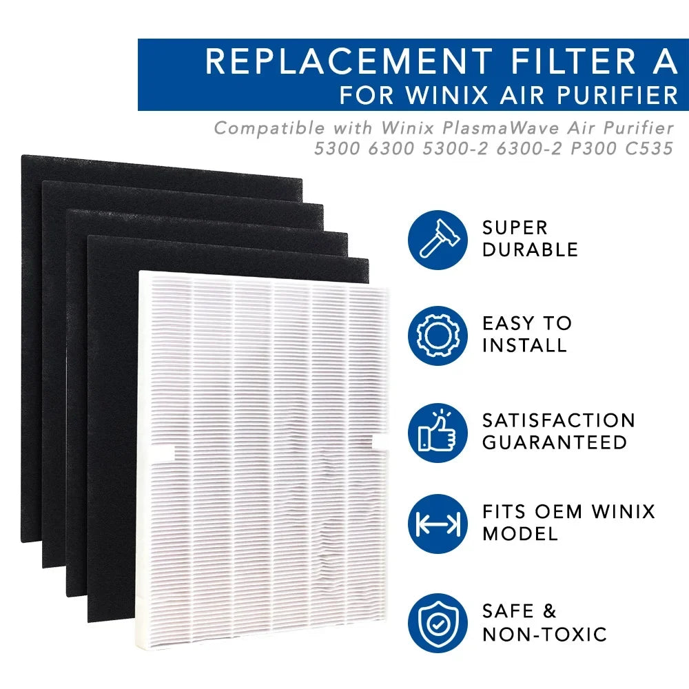 115115 A and 5500 Hepa Filter for 5300-2, Set) 6300-2,P300, Filter C535, 5300 Winix for (1 Replacement