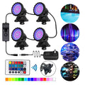 IP68 RGB Pool Swimming Lights,DFITO Lights 36 Remote Pool LED Underwater Spot IR lights 4 Fountain + Pond