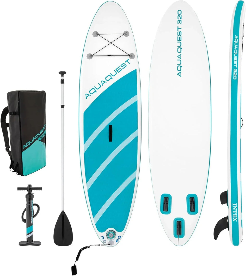 Inflatable Box Paddle TEAL AquaQuest 320 Open - Board Series INTEX