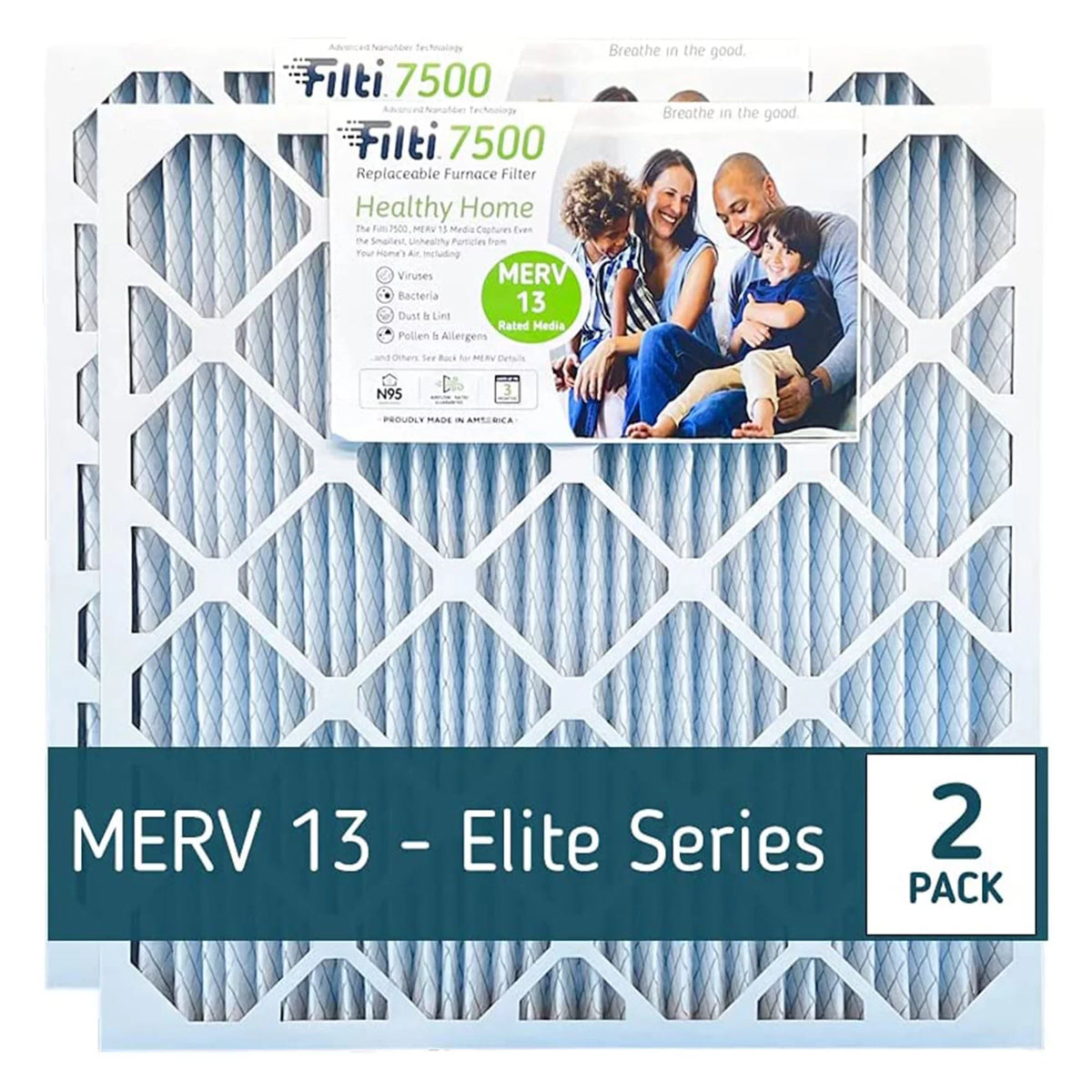 (2 13 20x20x2 Filter Pleated Furnace HVAC 7500 Home Air Pack) Filti MERV