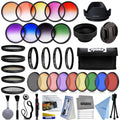 58mm and Tulip Lens 9pc kit with & kit (UV-CPL-FL-ND4-10x), hoods Cleaning More and 4pc Opteka Bundle Professional Filter Solid Filter (+1,+2,+4,10x), 5pc Set Graduated Macro + Accessory Rubber Lens