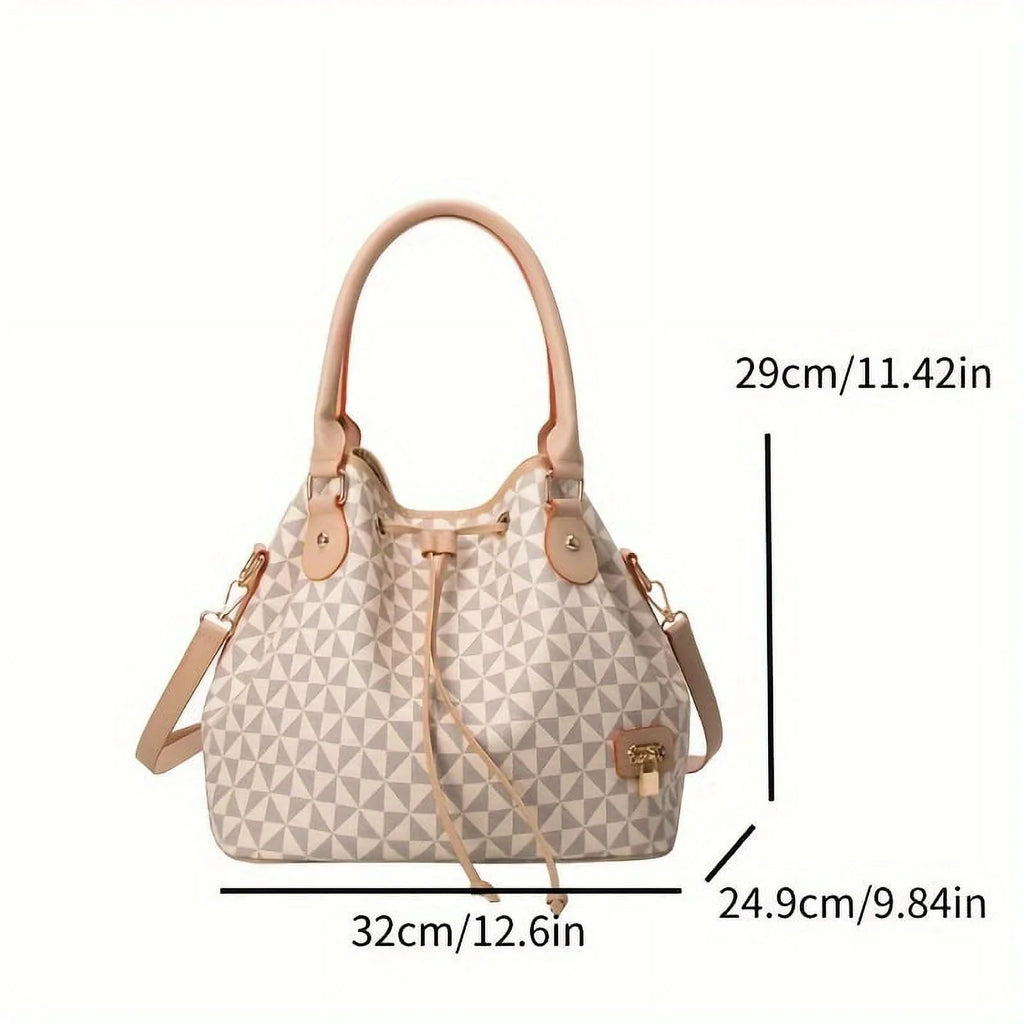 Drawstring Crossbody Handbag Bucket PU Bag Bag Vintage Purse moocr Leather Casual