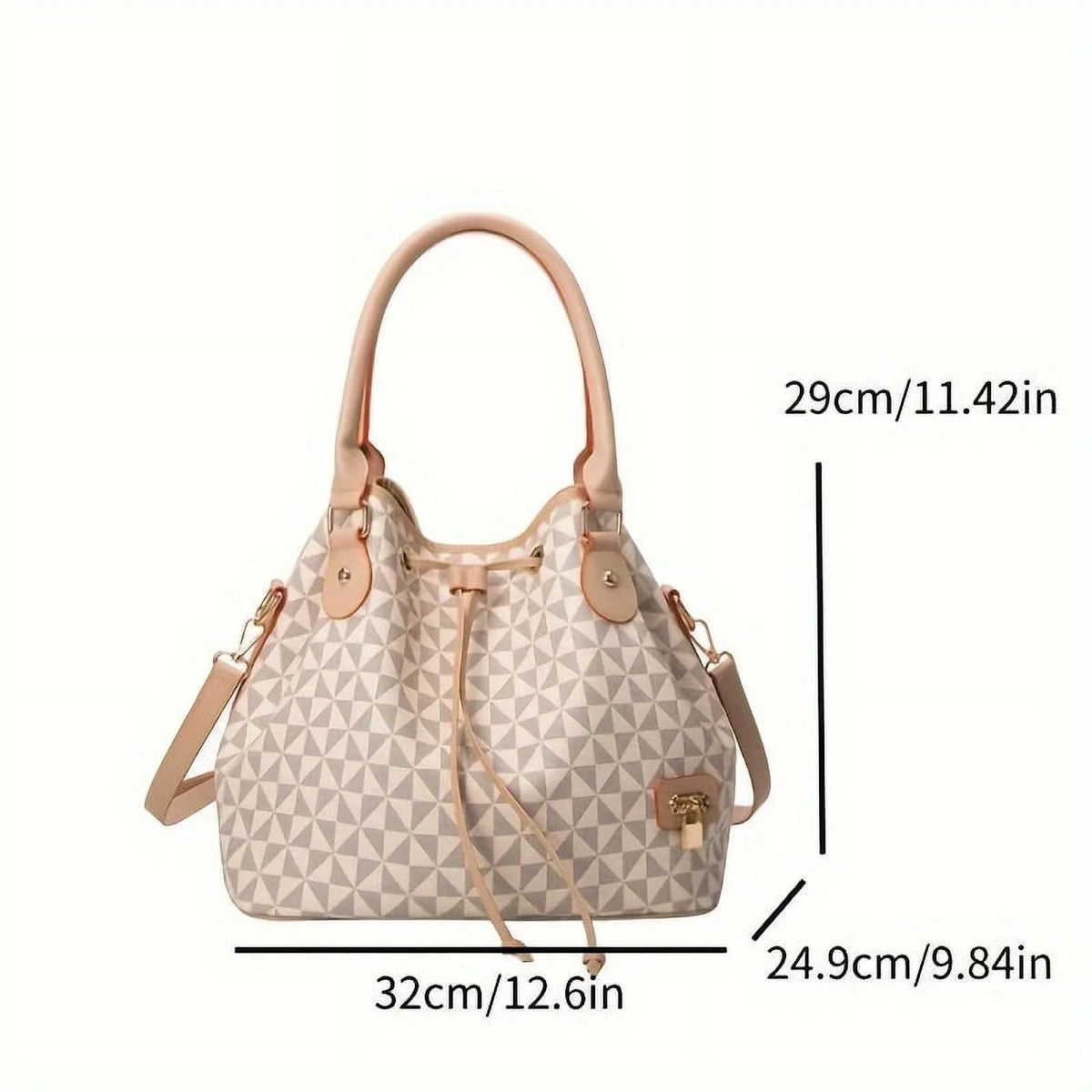 Drawstring Crossbody Handbag Bucket PU Bag Bag Vintage Purse moocr Leather Casual