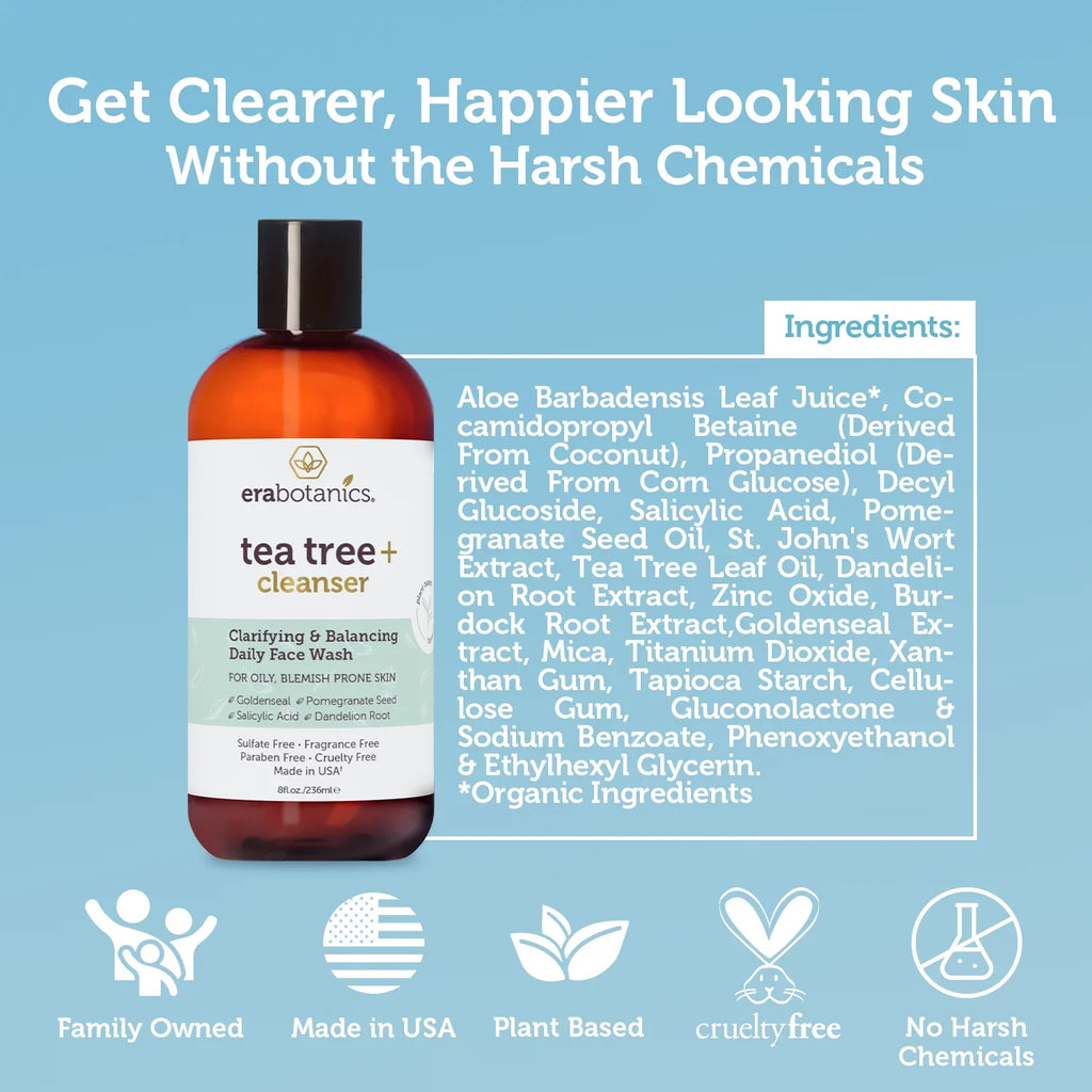 Body and Oil Face Era Cleanser Tea Wash Tree 8oz Organics