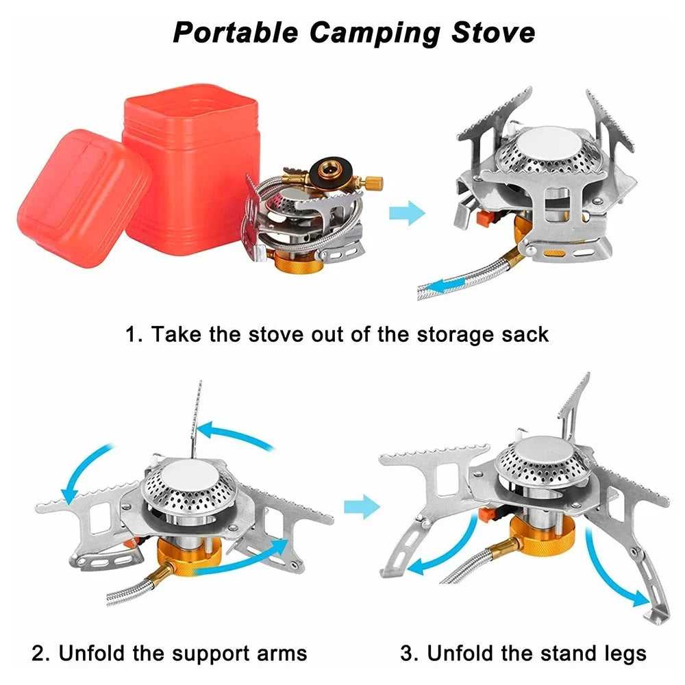 Stoves, Silver stove Lightweight Windproof exterior, Backpacking Portable for Camping