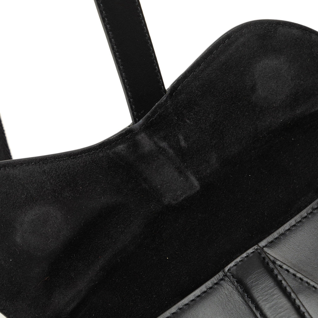 Bag Leather (Good) Dior Pre-Owned Saddle Unisex Calf Authenticated Belt Black