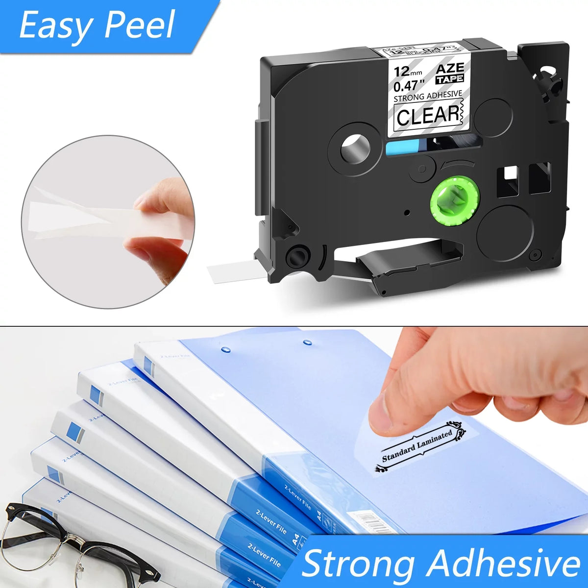 Tape TZe Label TZe-S131 Extra TZe-131 TZ TZ-131 on TZ-S131 Clear Strength Brother Compatible GREENCYCLE for P-touch 12mm Laminated Black 40PK