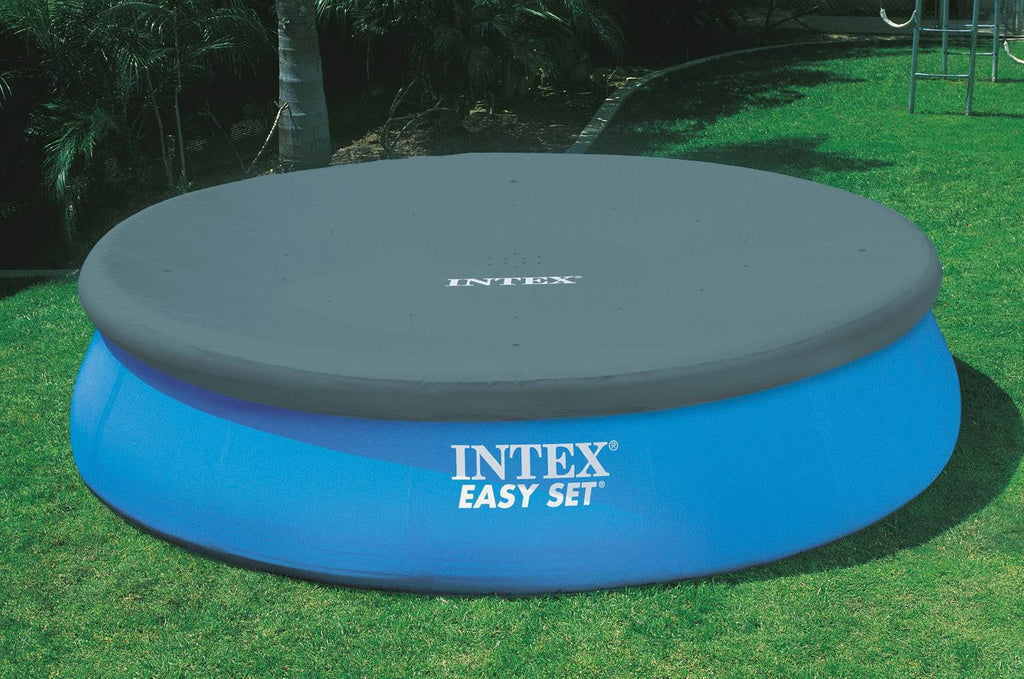 Above Ground Metal Inflatable Frame Intex Pool & x 18ft Round Ladder, Pump with Cover 48in