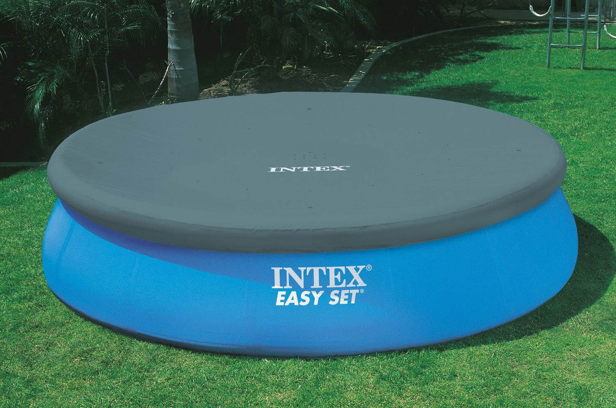 Above Ground Metal Inflatable Frame Intex Pool & x 18ft Round Ladder, Pump with Cover 48in