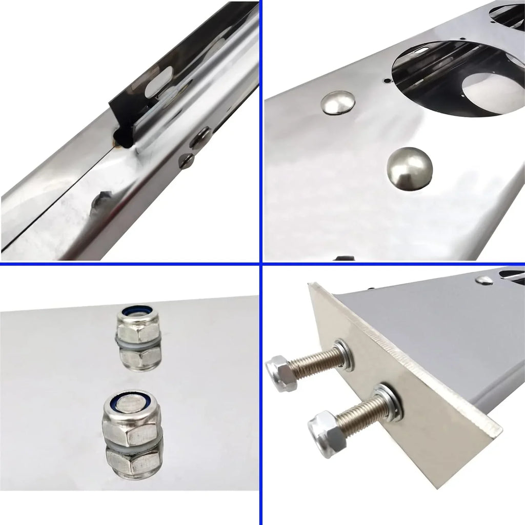 Length Straight for Semi Bracket Holder Loaded Stainless Set Bolt Steel Spacing POWERWORKS Hanger Flap Spring 2.5" Mud fit 30" Trucks Mudflap