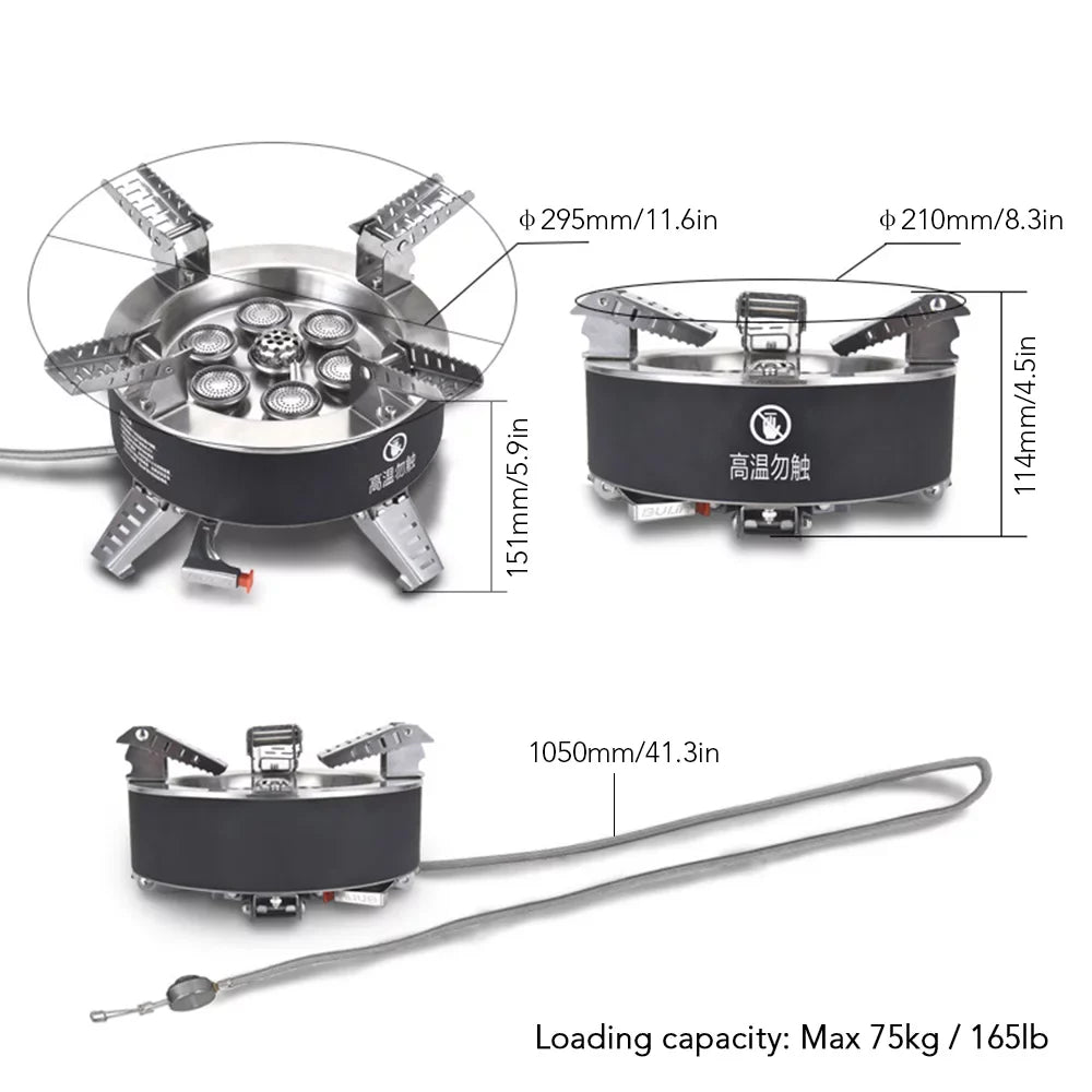 core Collapsible Stove, Camping Windproof Stove, Gas High Stove, Traveling Backpacking Fishing Dcenta Hiking 18000W Seven