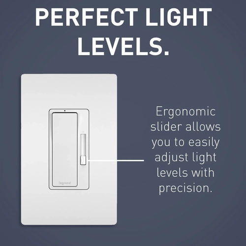 & RHCL453PTCCCV4, Tri-Color and Dimmer Rocker Paddle Way Legrand Switch, 3 Switch Dimmer Radiant Seymour Light Pole Faceplates Switch, Single 1 Count Wall Dimmer, Interchangeable - Pass
