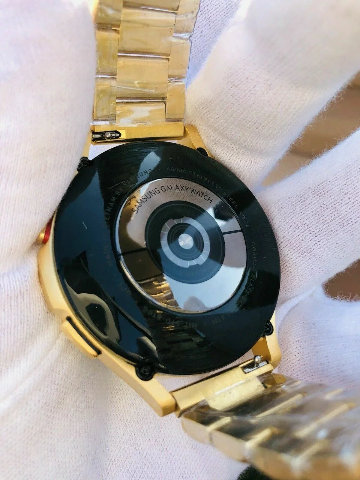LTE Band Bezel 4 Gold Plated Watch Gray Gold 46mm Gold Custom 24k Galaxy