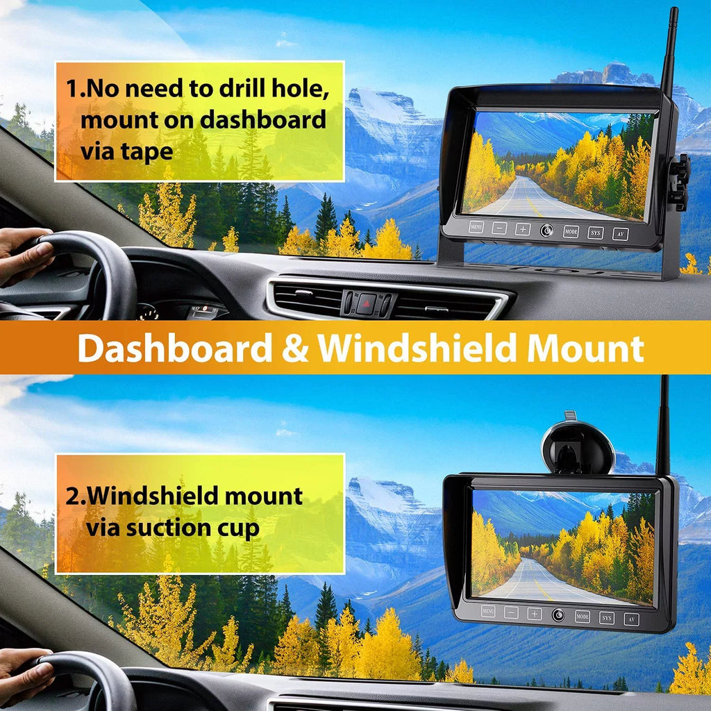 '+ Monitor Trailer, DVR Extra Camper, Kit Touch Camera with Monitor Button Xroose for Range 7” View Motorhome Rear Pickup Signal CM1 Recorder for Long 1080P RV Wireless Camera Truck Backup
