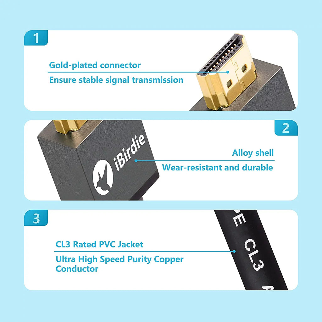 Rated HDCP Ultra 4K120Hz 2.3 8K60Hz Cable 15 HDMI 2.2 8K High in Speed Feet Wall CL3 eARC 2.1 ARC Compatible