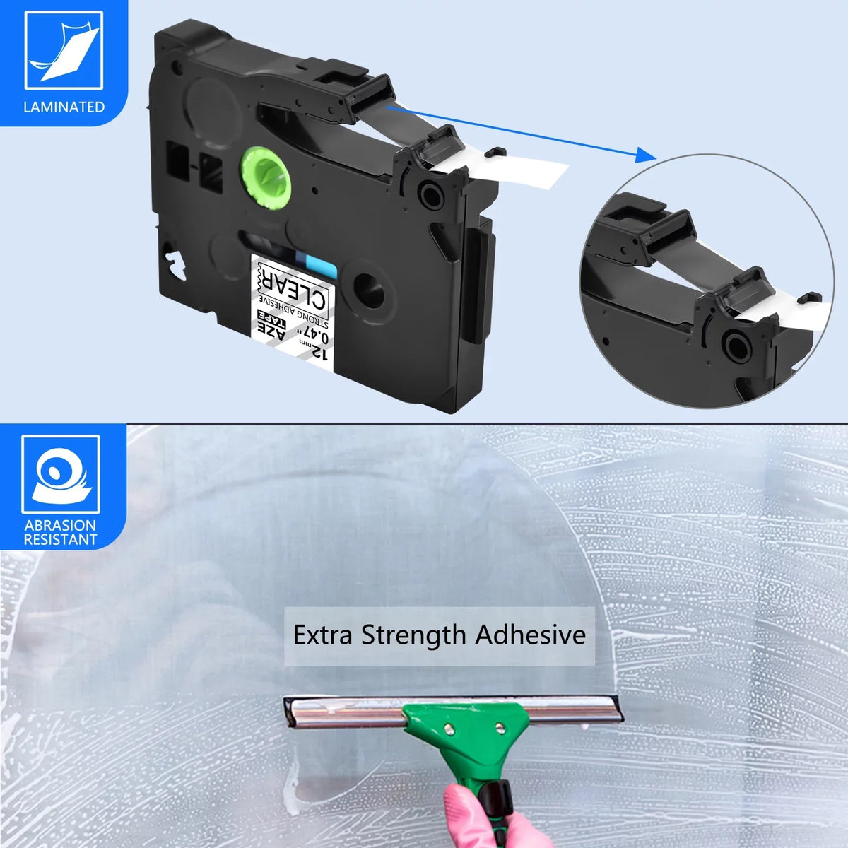 Tape TZe Label TZe-S131 Extra TZe-131 TZ TZ-131 on TZ-S131 Clear Strength Brother Compatible GREENCYCLE for P-touch 12mm Laminated Black 40PK