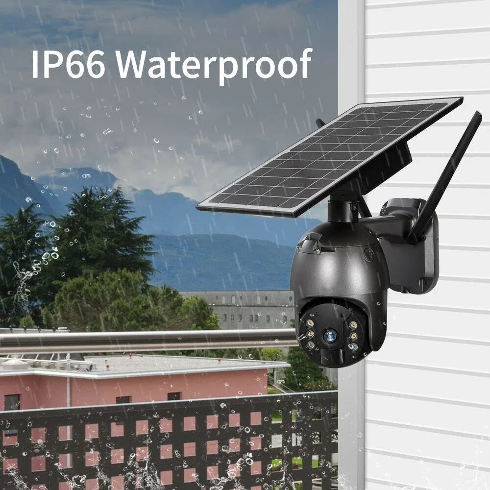 DFITO Motion Wireless HD AI PTZ 2-Way Audio, Waterproof, exterior Surveillance Camera, Detection CCTV Human 1080P IP66 Security Detection, WIFI PIR Camera Solar Camera Security