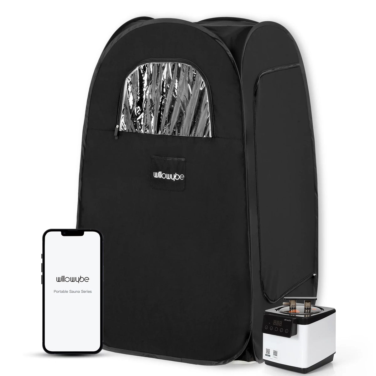 Portable | Foldable Home Tent, Spa Body (Black) Steamer, Personal with Sauna Steam Bluetooth Chair Control,