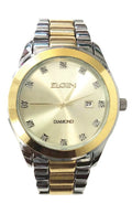 FG160042 Diamond with - Elgin Dial Watch Adult Champagne Male Dial Two-Tone
