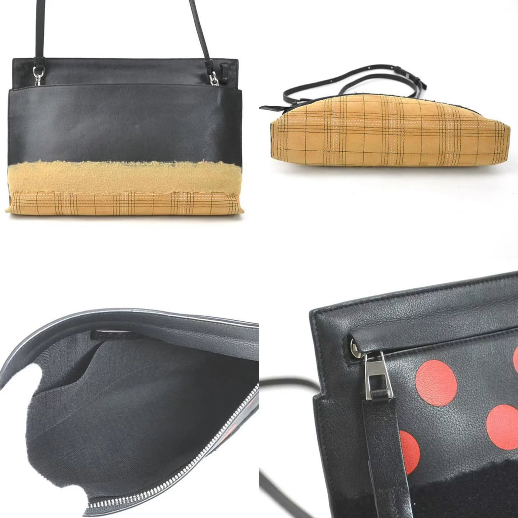 black women's Loewe x shoulder bag LOEWE diagonal (Good) leather/suede brown Pre-Owned r9572g red