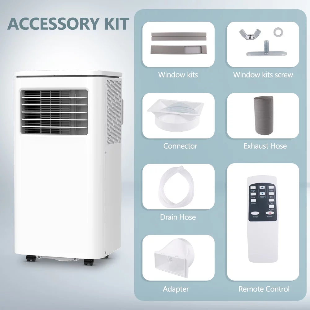 LifePlus Fan Kit Indoor Dehumidifier Conditioner Window Remote Unit W/ NPL-06C Air AC Bedroom Portable BTU Room 10,000 Freestanding