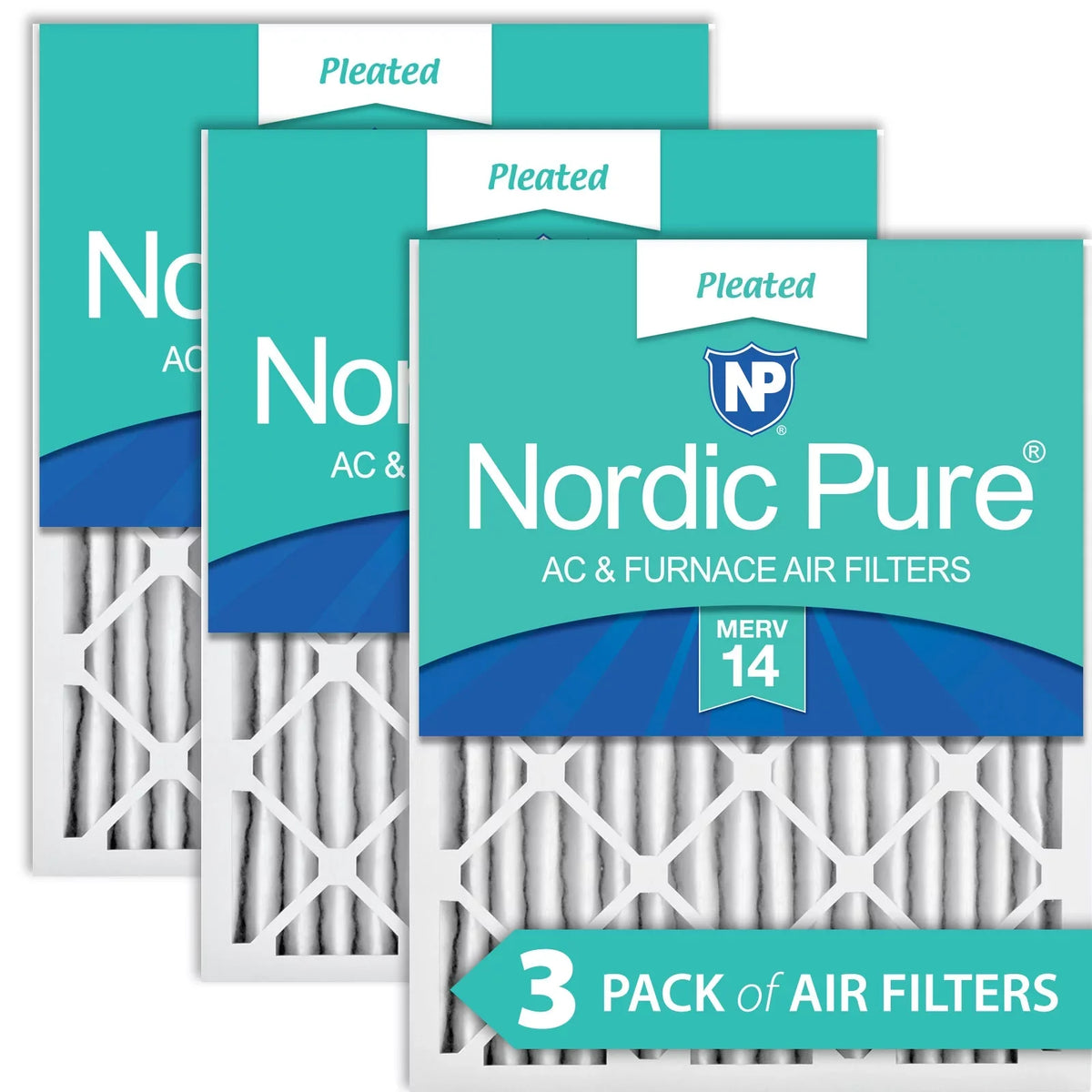14 Filters Nordic 16x30x2 Air Pure 3 Pack MERV Pleated