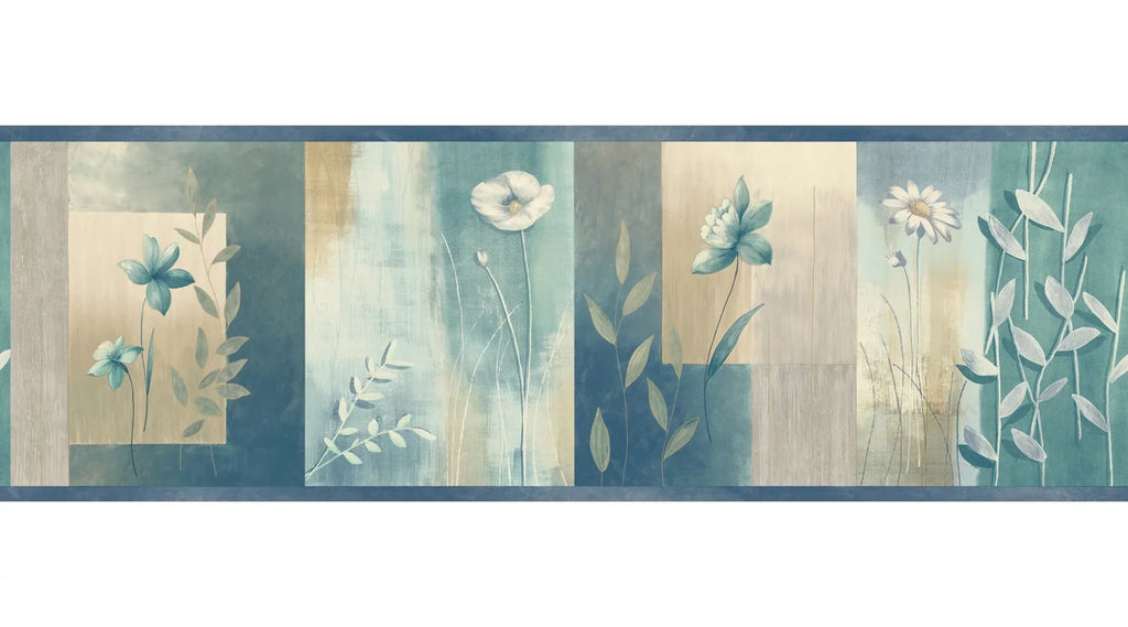Turquoise Colorblock Bonnard Floral Border Chesapeake
