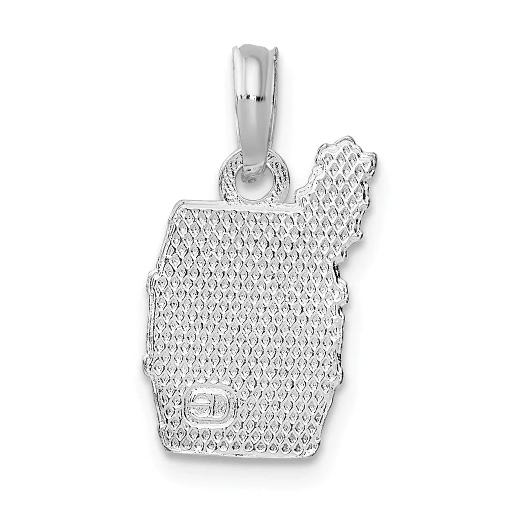 Silver Finest Gold with Sterling Grapes Barrel Polished Pendant wine