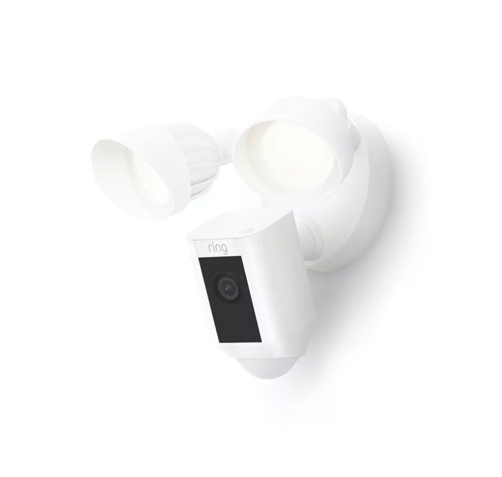exterior, Ring_Floodlight WiFi, with (Refurbished) Motion Wired IP/Network HD, Activated Restored Cam Release, 2021 Plus White,