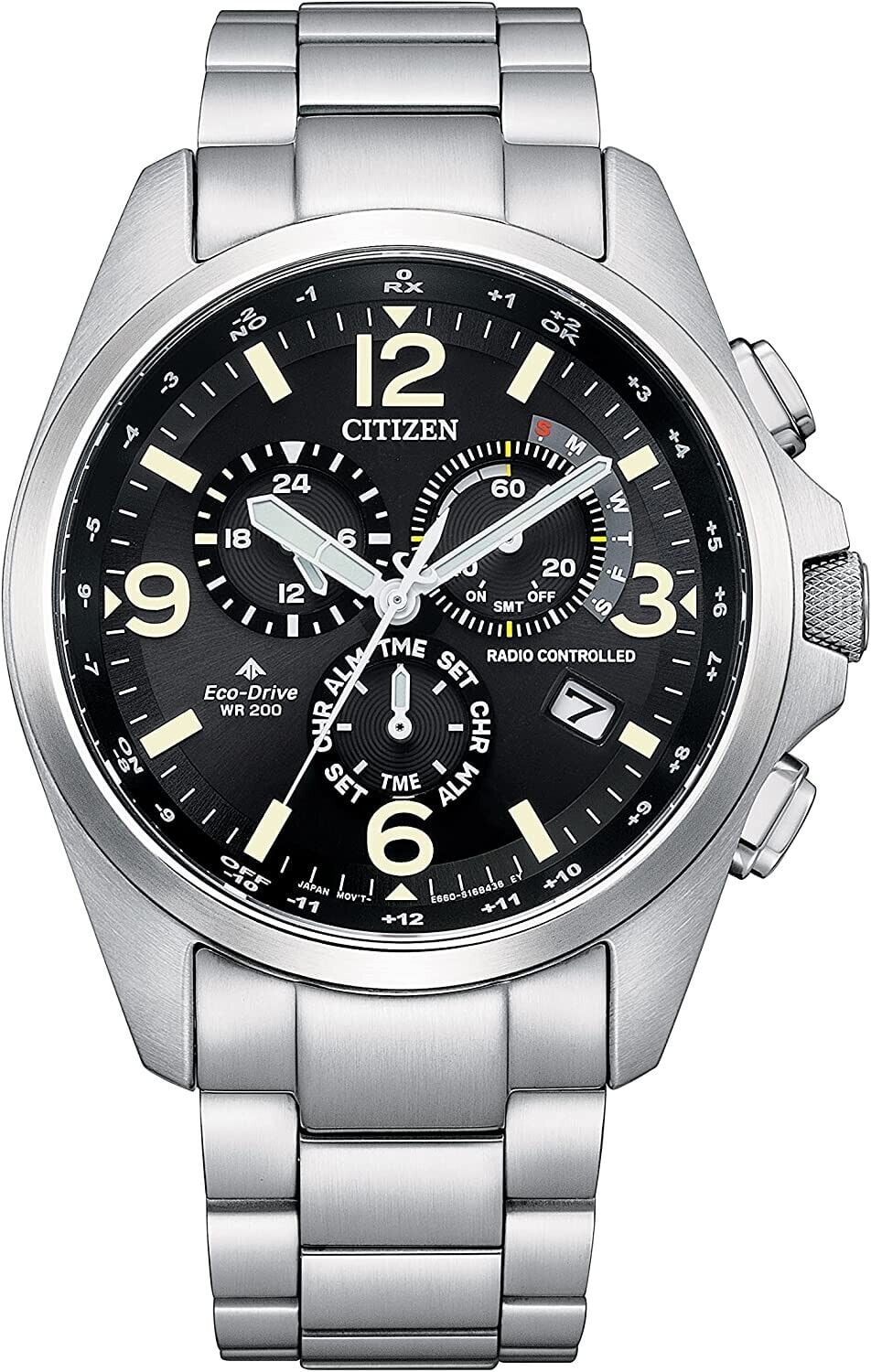 Stainless Chronograph Men's Steel, Promaster Perpetual Citizen Eco-Drive Land Calendar Watch in