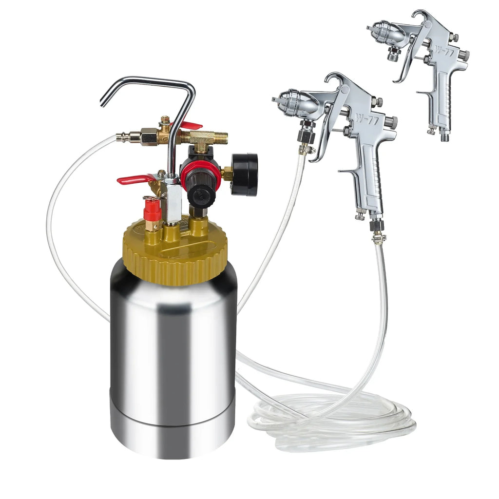 Painting, BENTISM Spray Max Pressure Tank, Decoration Air 1.8mm 3m 2L/0.5gal Paint Paint for Automotive Paint Gun Home Hoses Architecture Construction Pot, Pressure Pot Nozzle Spray Lightweight 45PSI
