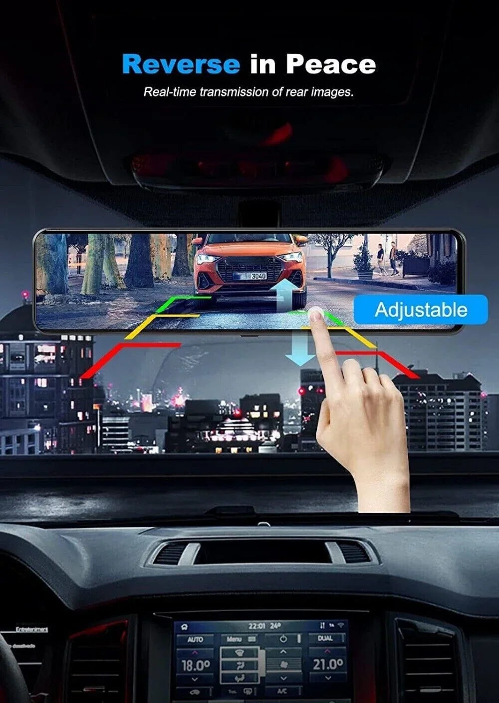 VVCAR Car DVR Rear Video 11" Cam IPS UHD Recorder Camera Dash Front Dual Rearview Mirror 4K