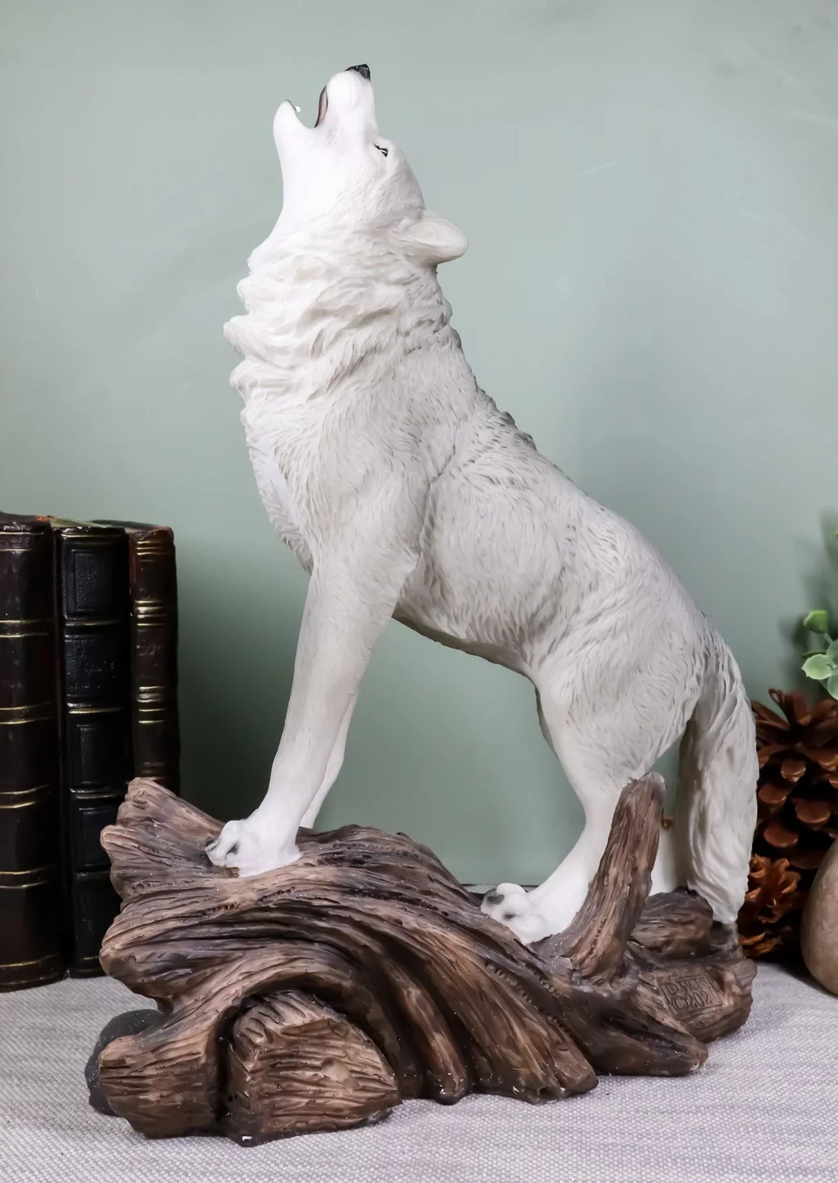 Of Large Gray Alpha 12"H Howling Statue Wolves Cries Decor Night Spirit Wolf The