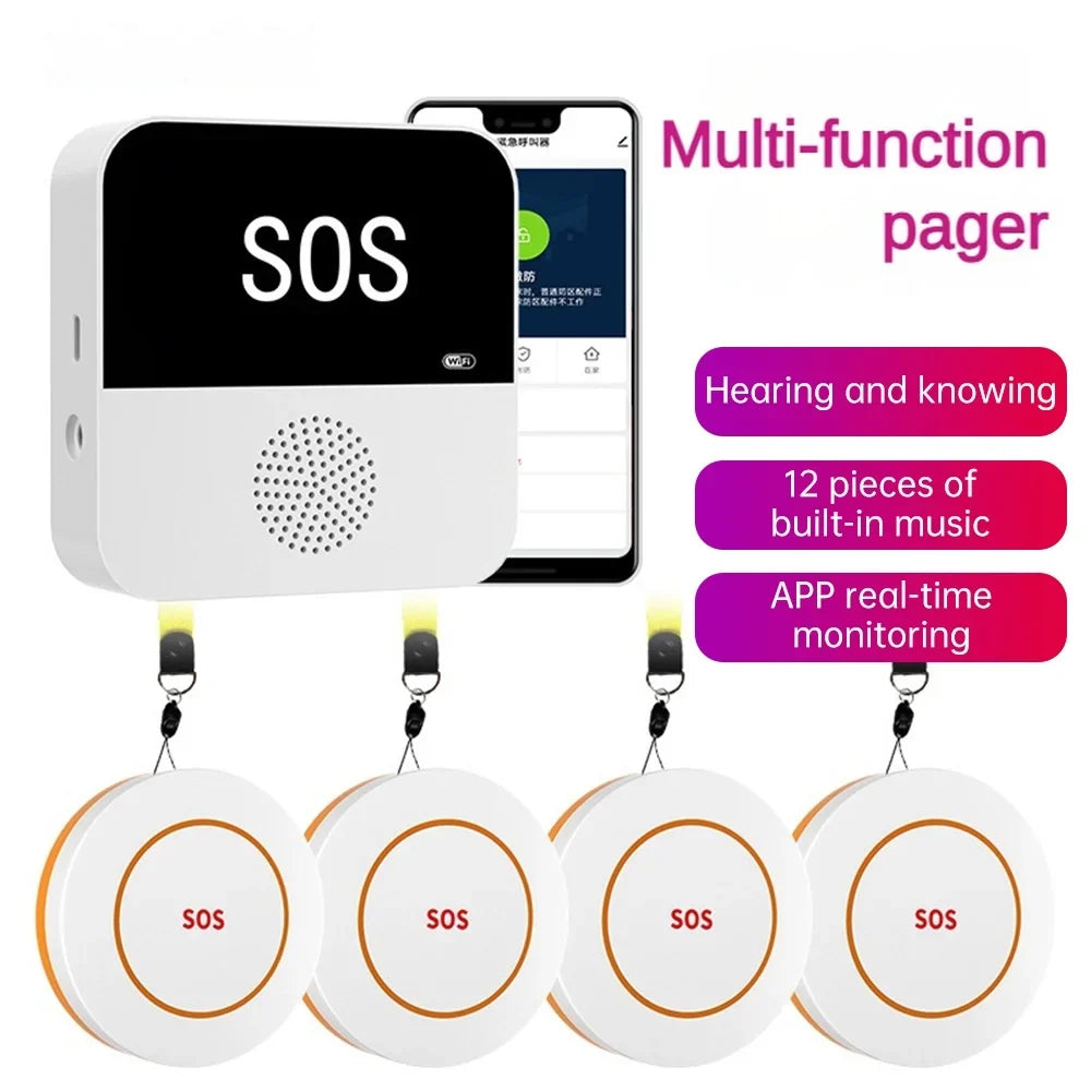 Tuya People Button Emergency Care Emergency One-click Home Elderly SOS Living Help For Alone, Smart WiFi Pager