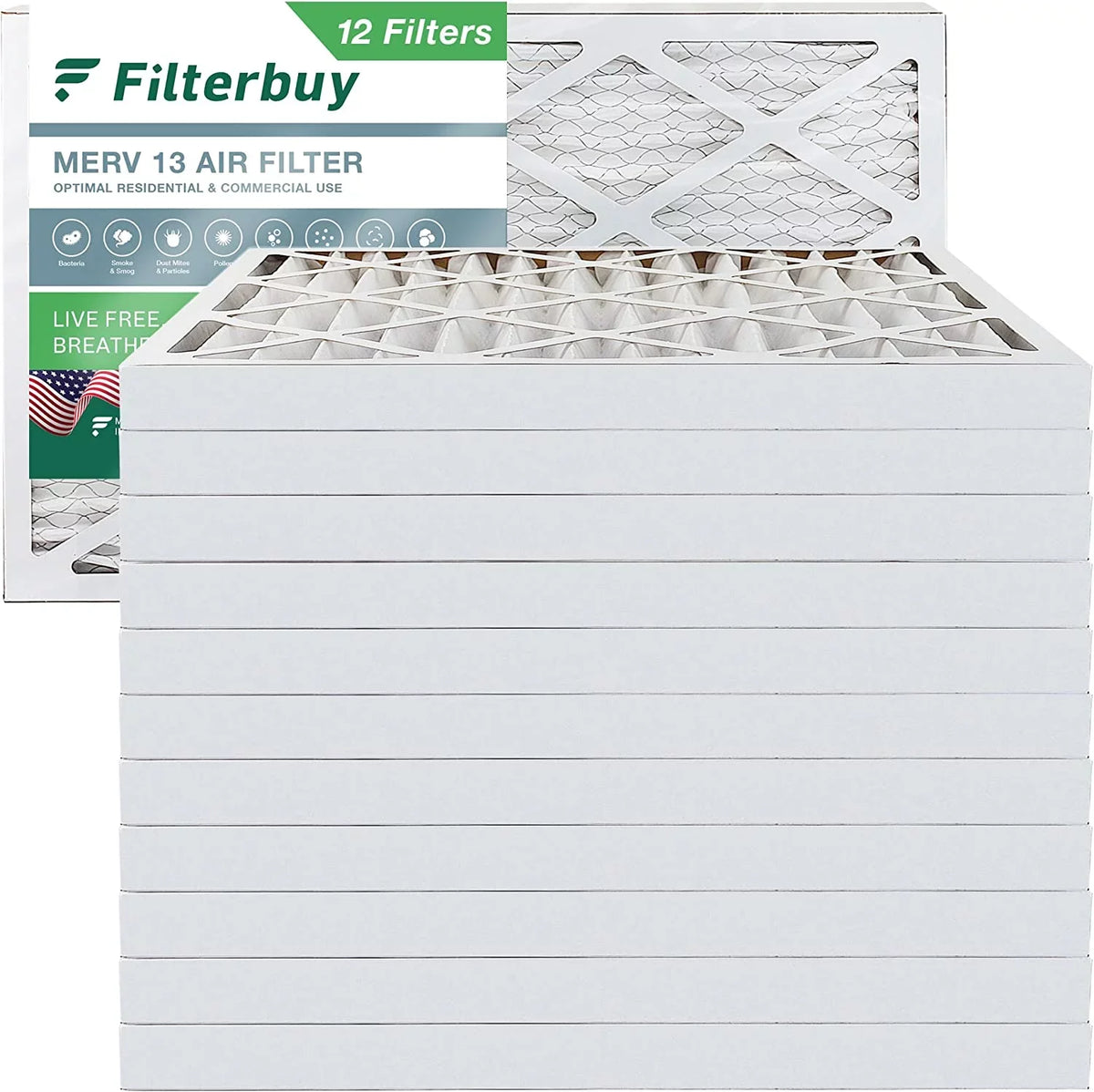Filters MERV 13 Air Pleated (12-Pack) Filterbuy AC Furnace 8x20x2 HVAC