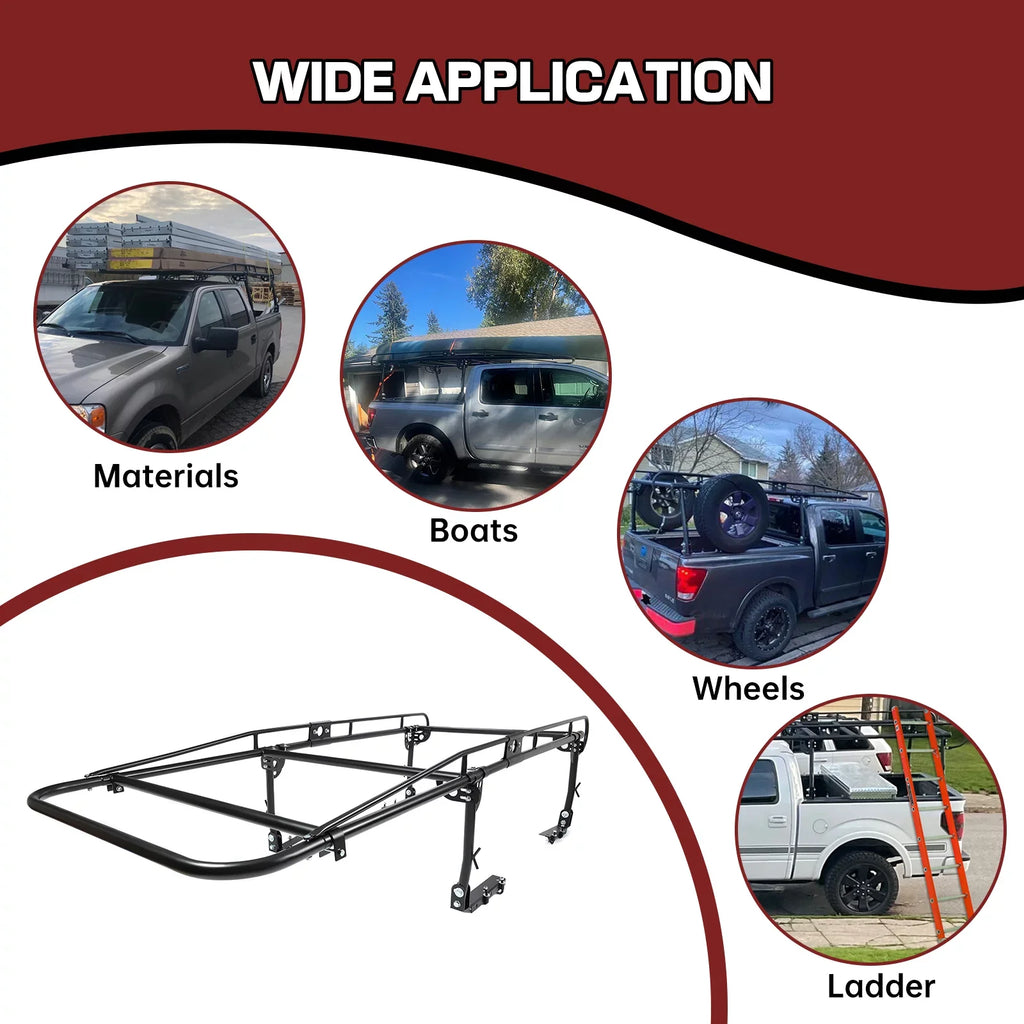 Rack Kayak Truck Contractors Universal Bed Lumber Cab Pickup Inch Bar 1000 Adjustable Over-Cab Side Kojem LBS 60 Rack Long Ladder