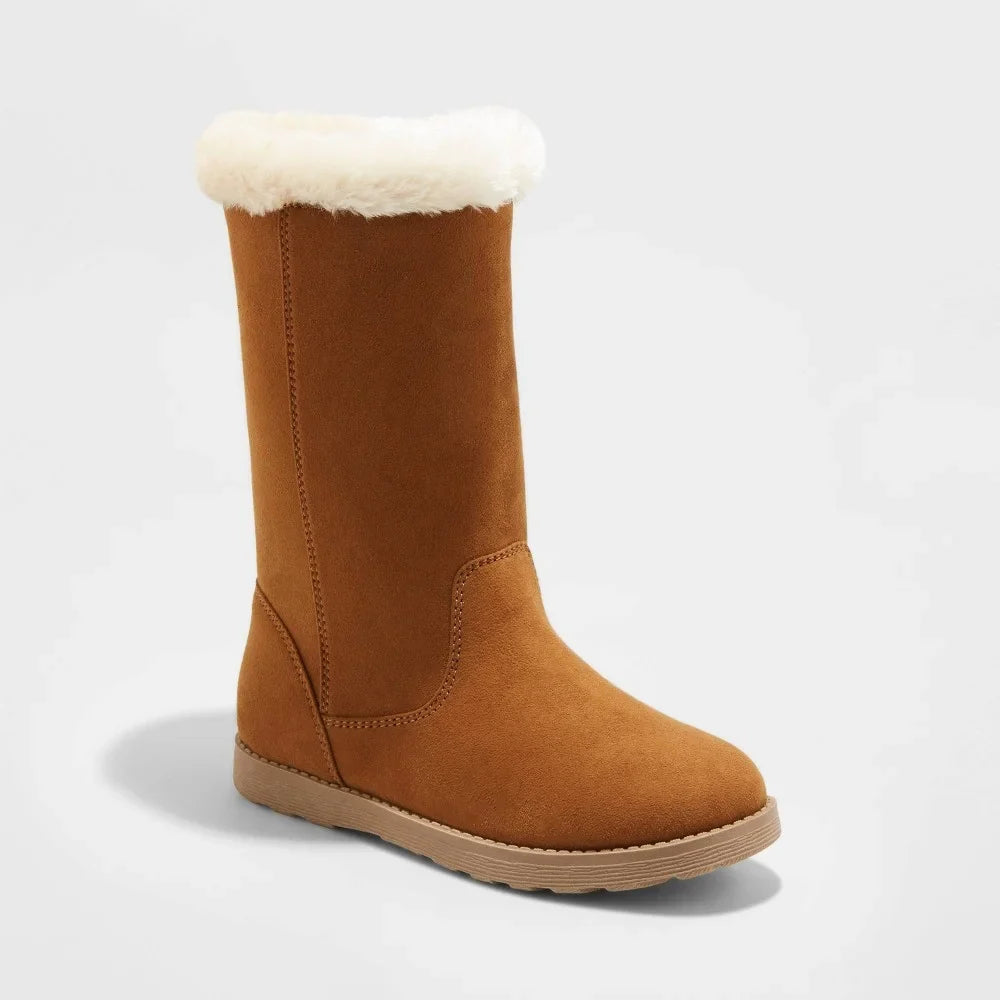 dimension Faux 5 Boots Girl's Kameryn Brown & Fur - Cat Jack Shearling