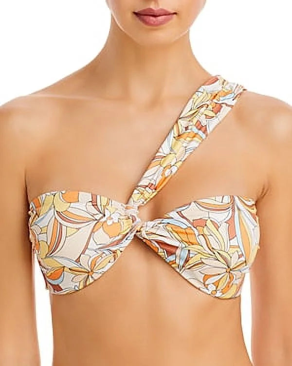 (S, Swimsuit Swim Separates Women's Space Floral) Soulshine Asymmetric Top L