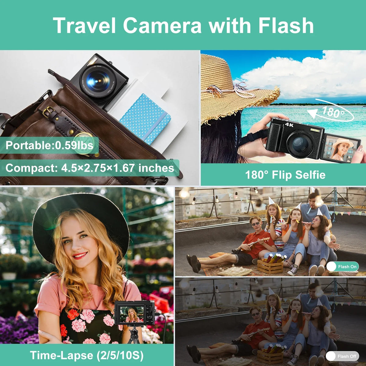for Photography Cameras YouTube Autofocus Video Digital for 4K Camera Card Digital 32GB 16X 48MP with Camera Zoom Vlogging