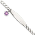 6inch Enameled 925 Bracelet ID Auriga for Flower Women Silver Sterling Polished