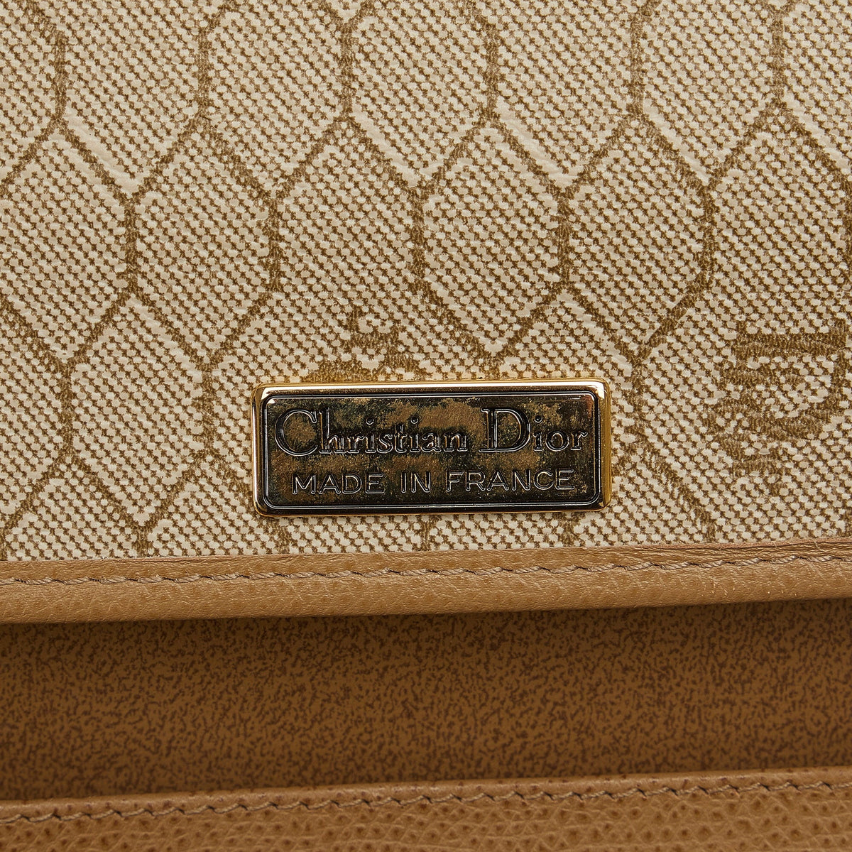Authenticated Bag Crossbody Crossbody Calf (Good) Dior Brown Pre-Owned Unisex Leather Chain