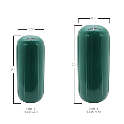 '- 15", BoatTector x Forest 3006.7471 Inflatable Max HTM Fender Green Extreme 6.5"