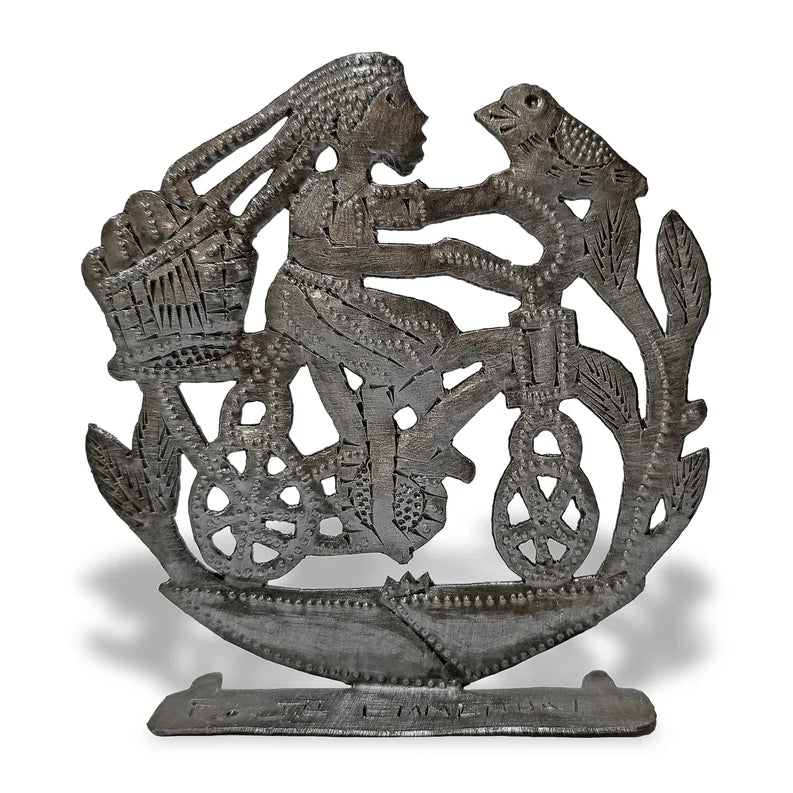 Girl Freestanding Bicycle