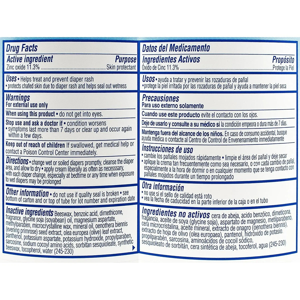 Zinc Oxide Cream Rash oz Balmex 16 Diaper With