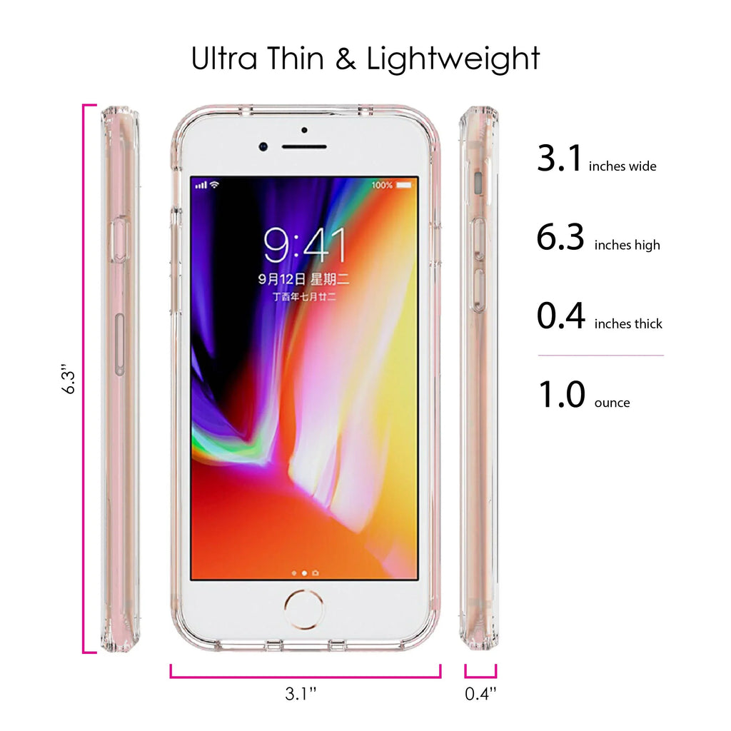 Case I Scuba Rubber Hybrid Go Back Acrylic My DistinctInk PLUS iPhone Tempered (5.5" TPU Diving Screen Clear Wearing Shockproof 8 PLUS Screen) / for Wet - 7 Glass Deep Bumper Protector &