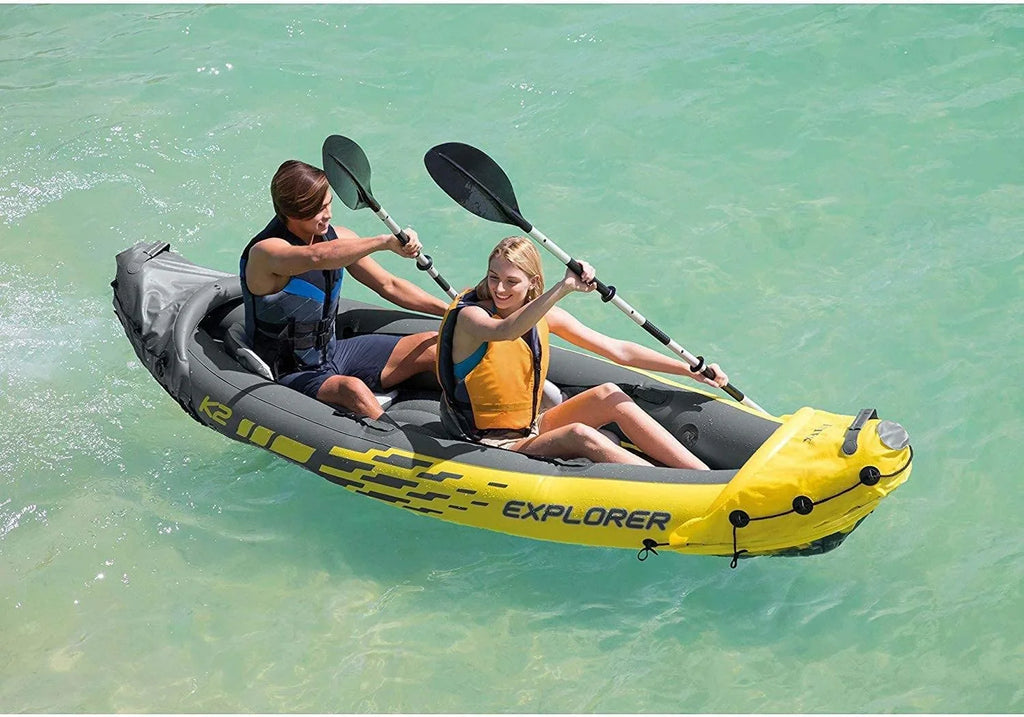Inflatable Backrest Deluxe Set: – Aluminum Includes Pump and 86in Oars Kayak Seats – Adjustable High-Output with K2 SuperStrong 2-Person 68307EP Capacity Weight – PVC YUNWEN 400lb – Explorer