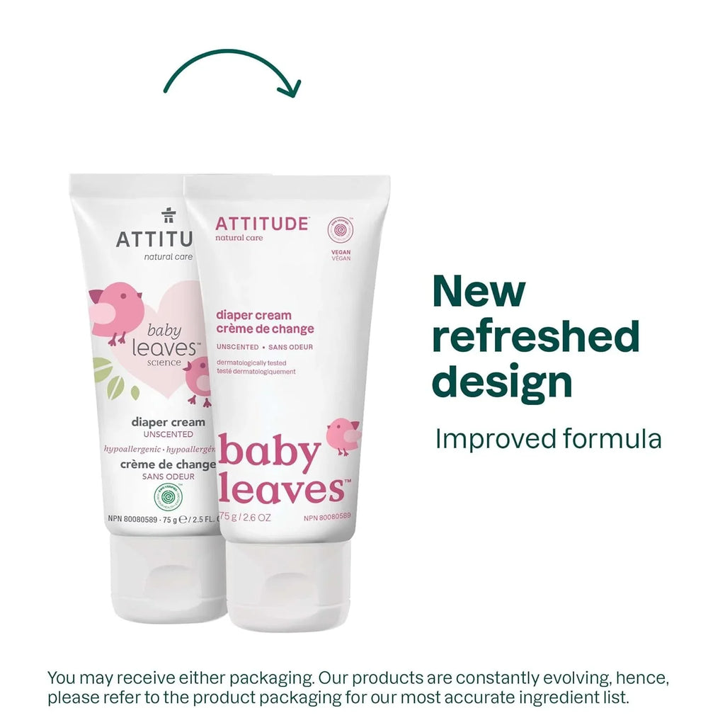 Natural VERIFIED, (2,6 Diaper Rash Irritation , Moisture, Diaper Baby , Fluid Tested Hypoallergenic, and Prevents Cream Ounce) Blocks Fragrance-Free , ATTITUDE Zinc EWG Dermatologist Cream leaves